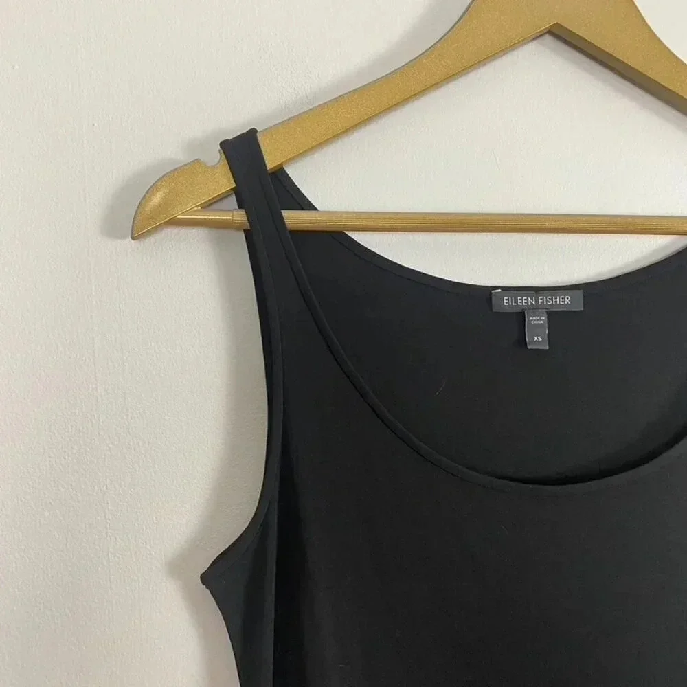 Eileen Fisher Black Silk Slip Dress